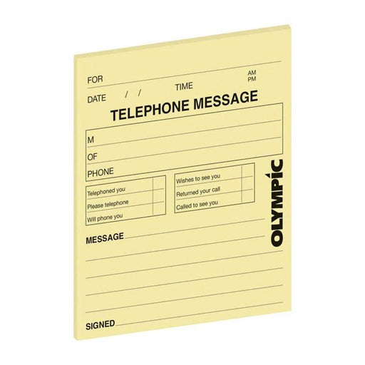 Olympic Pad Telephone Message Yellow 115x99mm 50 Leaf-Marston Moor