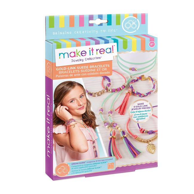 Make It Real - Gold Link Suede Charm Bracelets-Marston Moor