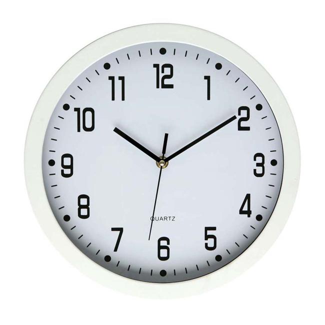 Dixon Clock Wall Round Glass Face White 30cmx30cm