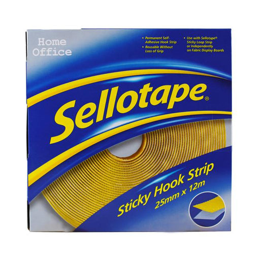 Sellotape Sticky Hook Strip Permanent 25mmx x 12M-Marston Moor