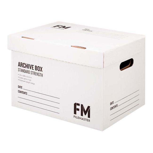 FM Box Archive White Standard* Strength 384x284x262mm Inside Measure