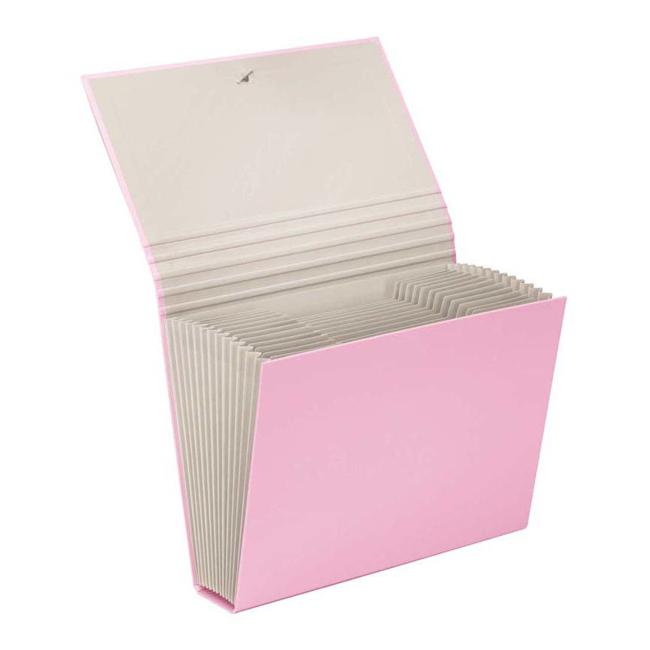 FM A4 File Expanding Pastel Piglet Pink 13 Pocket