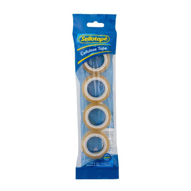 Sellotape 32504 Cellulose Tape 4 Pack 15mmx10m-Marston Moor