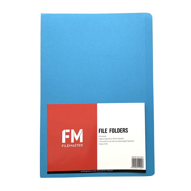 FM File Folder Blue 50 Pack Foolscap