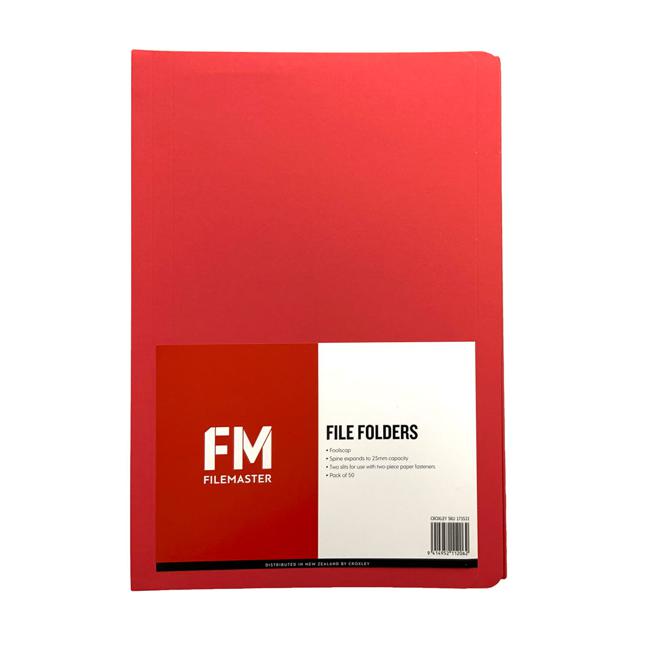 FM File Folder Red 50 Pack Foolscap
