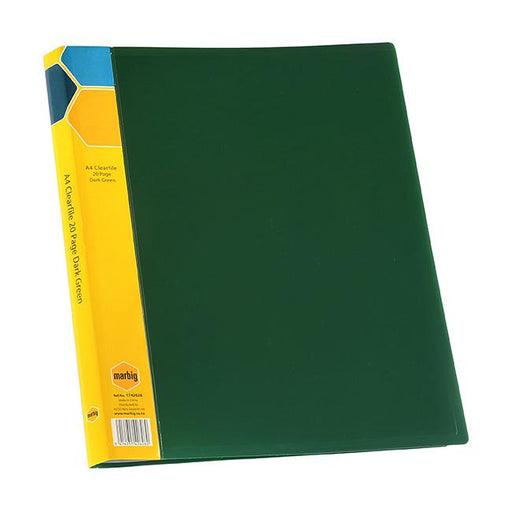 Marbig display book a4 20pg dark green-Marston Moor
