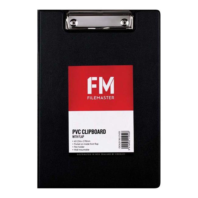 FM Clipboard Black With Flap A5