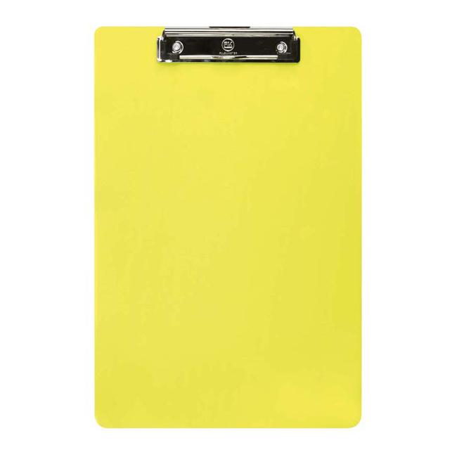 FM Clipboard Neon Yellow Foolscap Transparent Plastic
