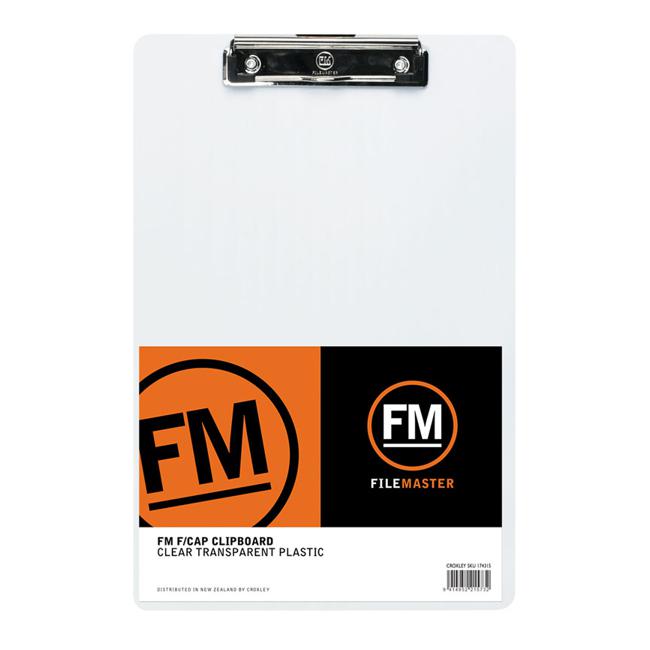 FM Clipboard Clear Transparent Plastic Foolscap