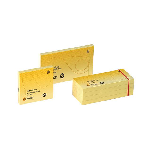 Marbig notes yellow 75x125mm pk 12-Marston Moor