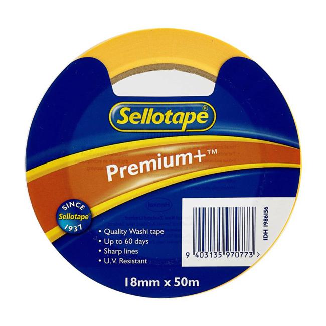 Sellotape Premium+ Washi Masking Tape 18mmx50m-Marston Moor