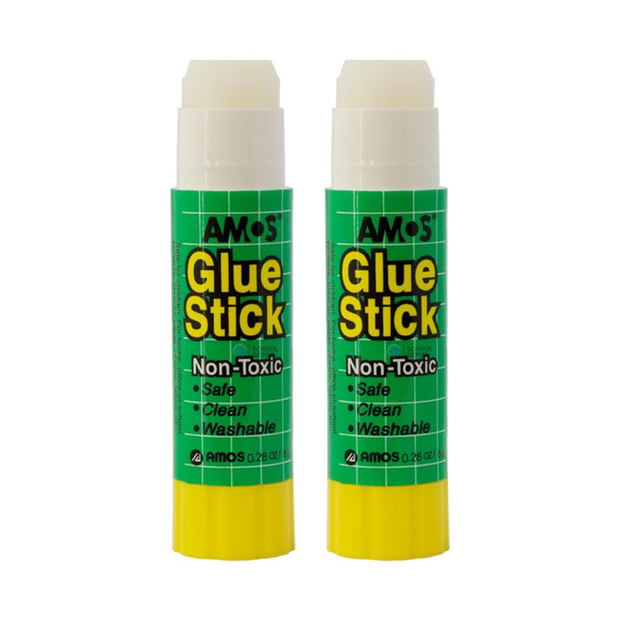 Amos Glue Stick 8gm 2 Pack Hangsell 200004