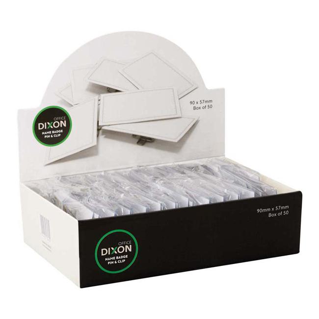 Dixon Name Tag Holder Pin And Clip Box 50