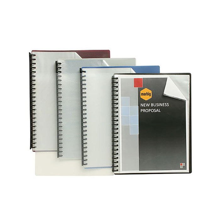 Marbig Refillable Display Book 20 Pocket Clear/Black 2007202