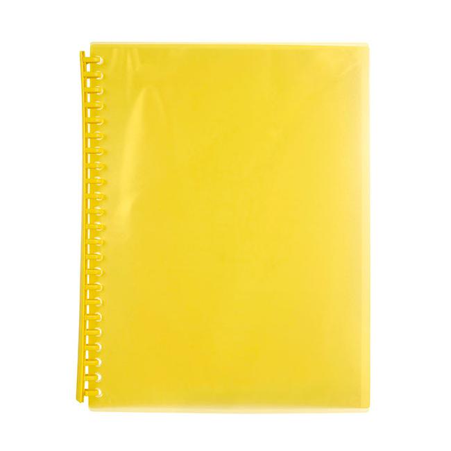 Marbig refillable display book 20 pocket yellow-Marston Moor