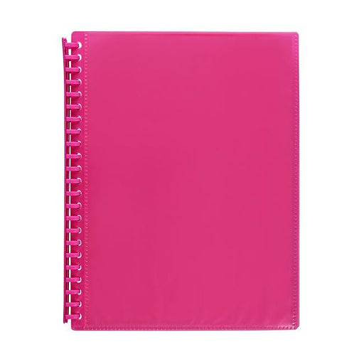 Marbig refillable display book 20 pocket insert cover pink-Marston Moor