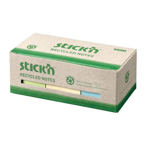 Stick’n Recycled Notes 38x50mm 100 Sheet Assorted Box 12-Marston Moor