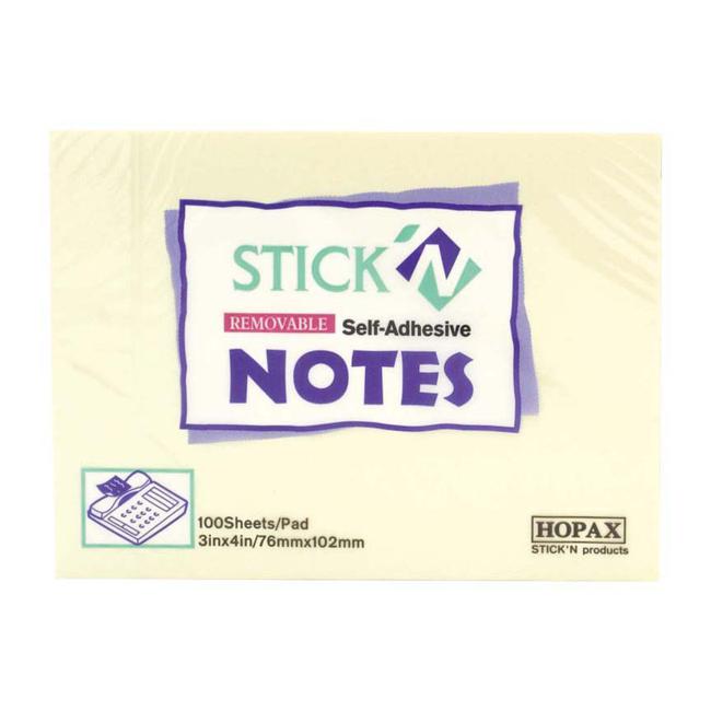 Stick'n Note Yellow 76x101mm 100 Sheet Pad-Marston Moor