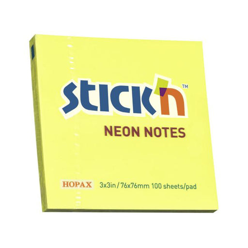 Stick’n Note 76x76mm 100 Sheet Neon Lemon-Marston Moor