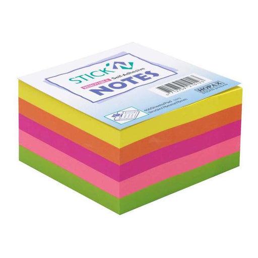 Stick'n Note 76x76mm 400 Sheet Rainbow Neon-Marston Moor