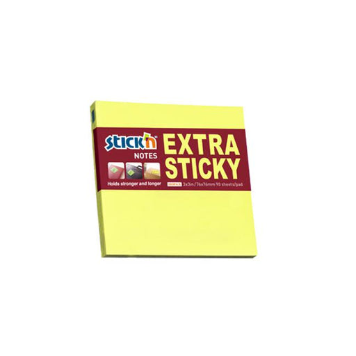 Stick’n Note Extra Sticky 76x76mm 90 Sheet Neon Lemon-Marston Moor