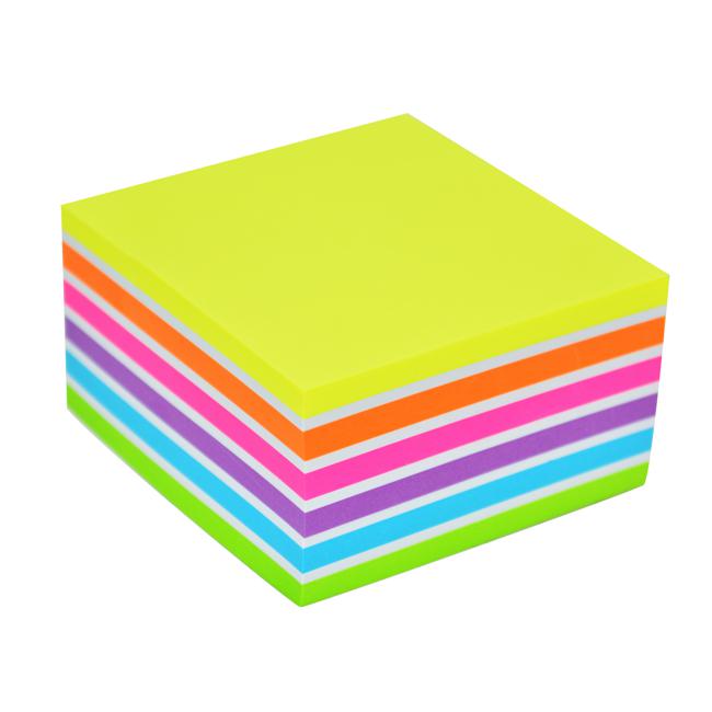 Stick'n Note Cube 76x76mm 400 Sheets Neon Pastel Mix-Marston Moor
