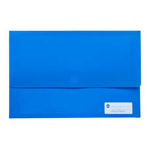 Marbig polypick foolscap document wallet blue-Marston Moor