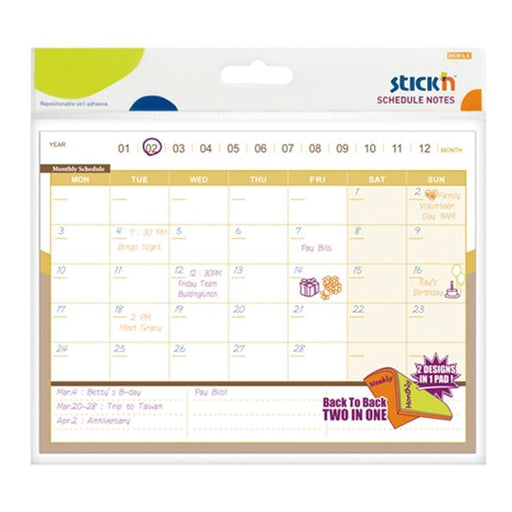 Stick’n Schedule D/S Notes Monthly/Weekly 150x203mm 40 Sheets-Marston Moor