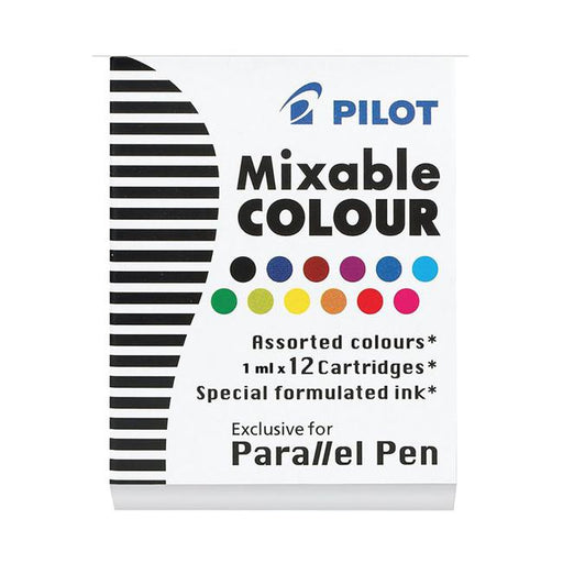 Pilot Parallel Pen Asstd. Colour Cartridge 12Pk (IC-P3-AST)-Marston Moor