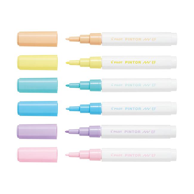 Pilot Pintor Marker Extra Fine Asstd. Pastel 6Pk-Marston Moor