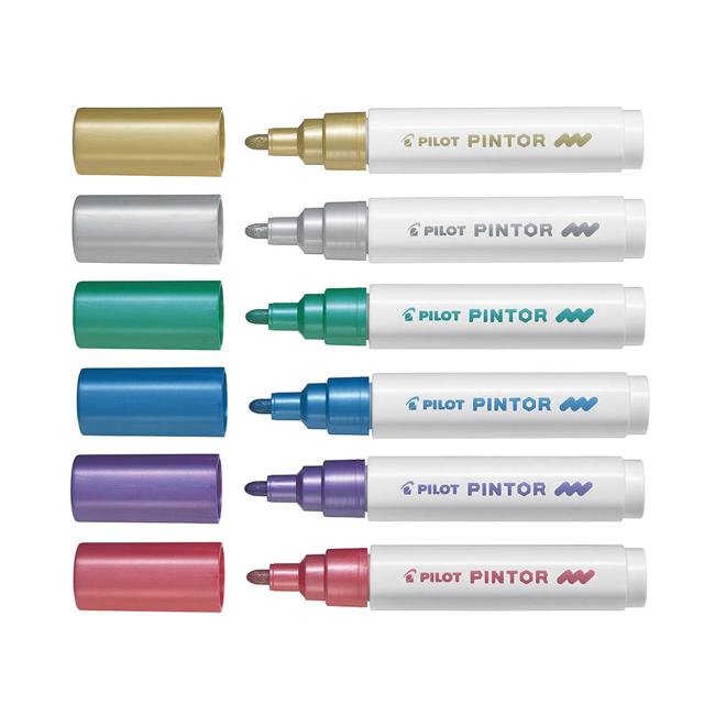 Pilot Pintor Marker Medium Asstd. Metallic 6Pk-Marston Moor