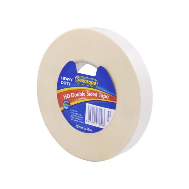 Sellotape Heavy Duty Double Sided Tape 25mm x 50m-Marston Moor