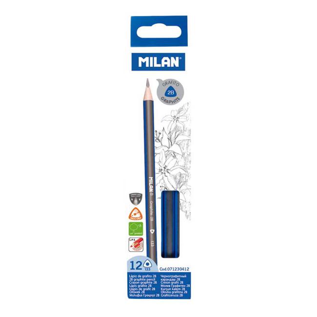 Milan Graphite Pencils 2b Pack 12 Triangular-Marston Moor