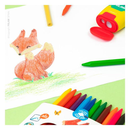 Milan Plastipastel Triangular Pack 6 Assorted Colours-Marston Moor