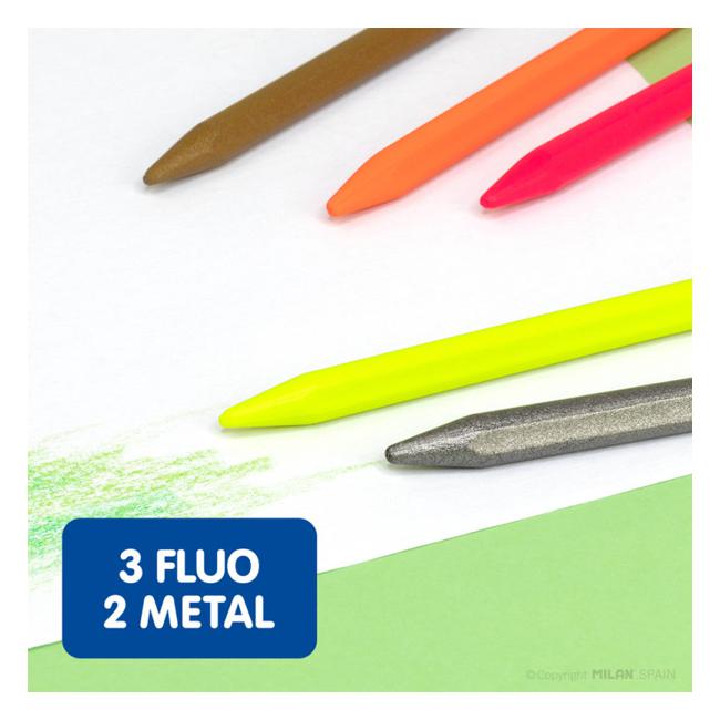 Milan Plastipastel Triangular Pack 24 Assorted Colours-Marston Moor