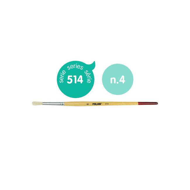 Milan Bristle Hair Brush 514 Series Round Size 4-Marston Moor