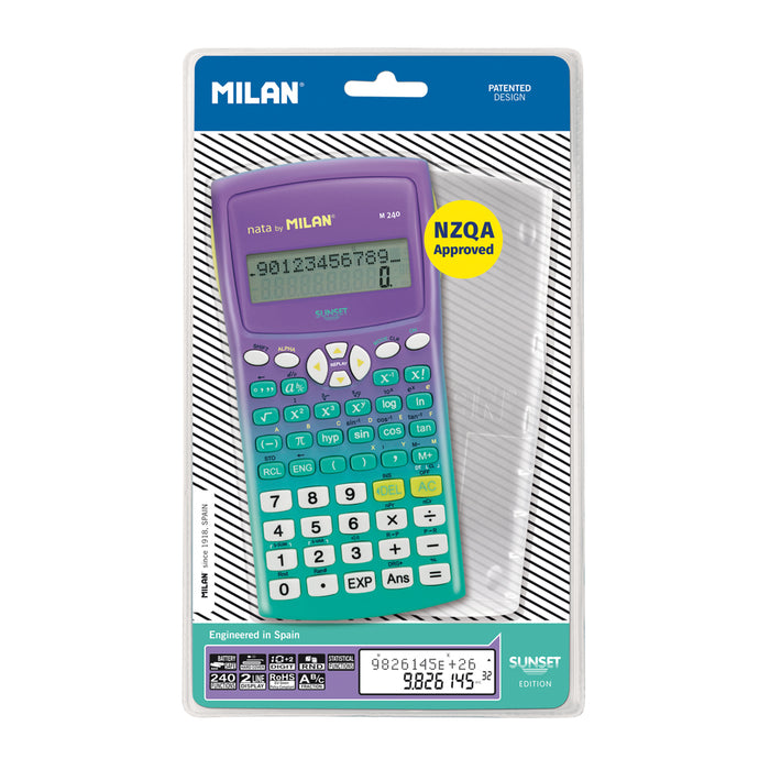 MILAN SCIENTIFIC CALCULATOR SUNSET GREEN PURPLE