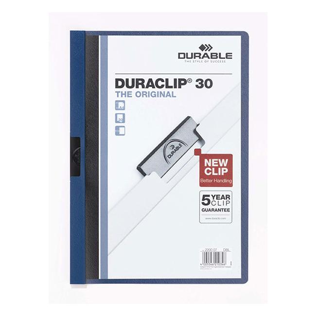 Durable duraclip document file a4 30 sheet dark blue