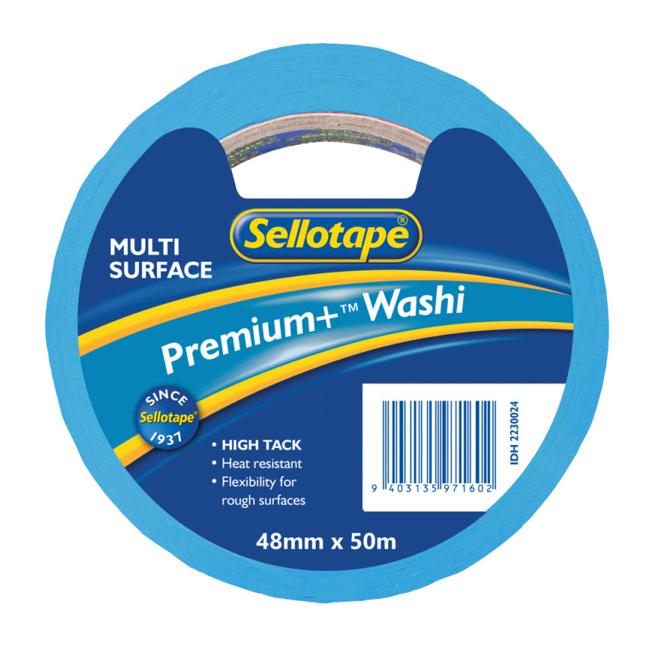 Sellotape Washi Premium+ Multi Surface 48mm x 50m-Marston Moor