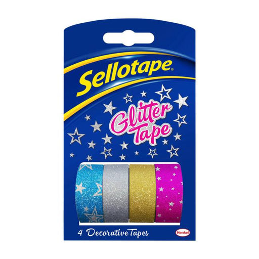 Sellotape Glitter On-Hand Refills 18mm x 3m 4 Pack-Marston Moor