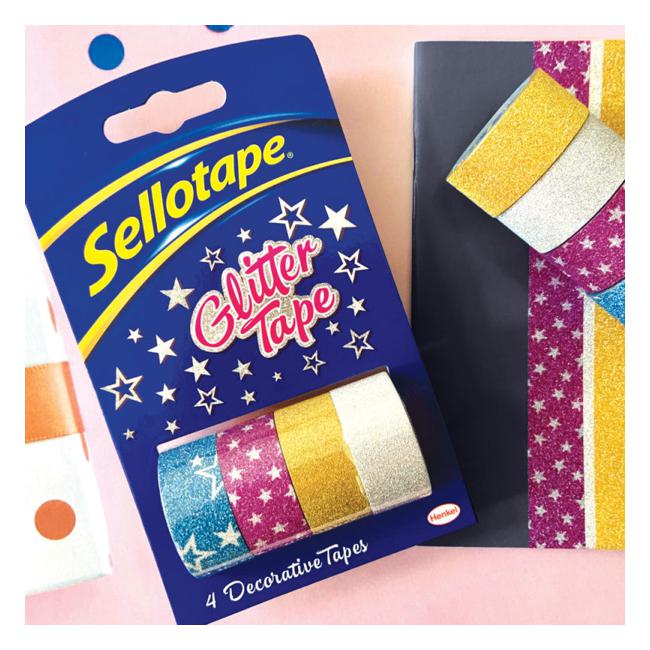 Sellotape Glitter On-Hand Refills 18mm x 3m 4 Pack-Marston Moor