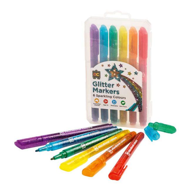 EC Glitter Markers Pack 6