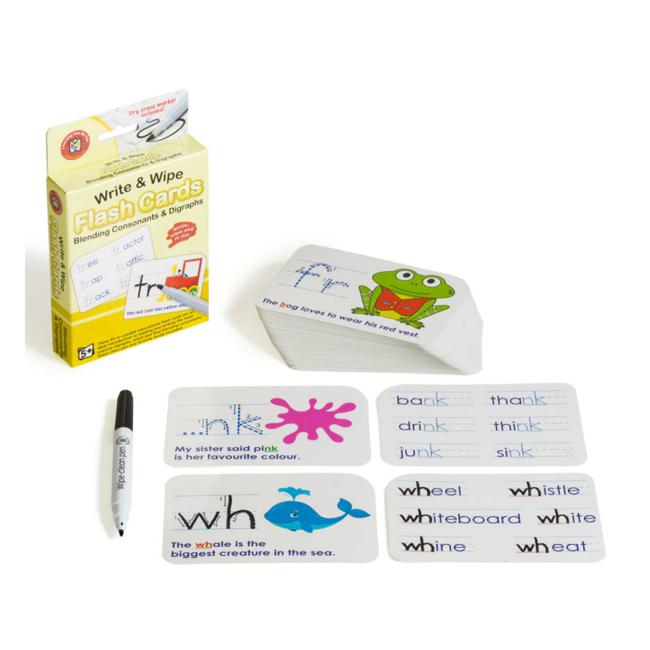 LCBF Write & Wipe Flashcards Blending Consonants W/Marker-Marston Moor