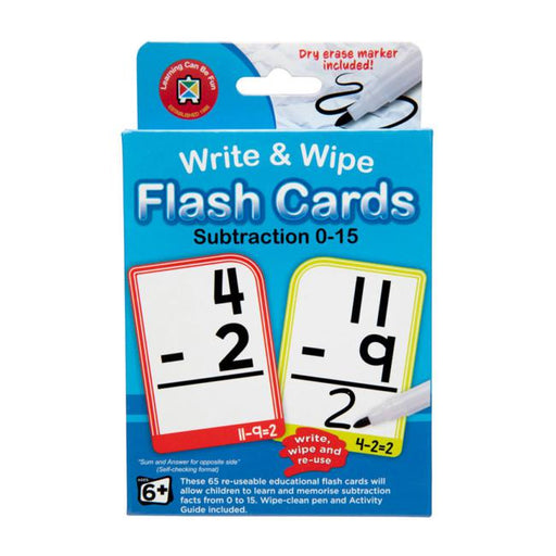 LCBF Write & Wipe Flashcards Subtraction W/Marker-Marston Moor