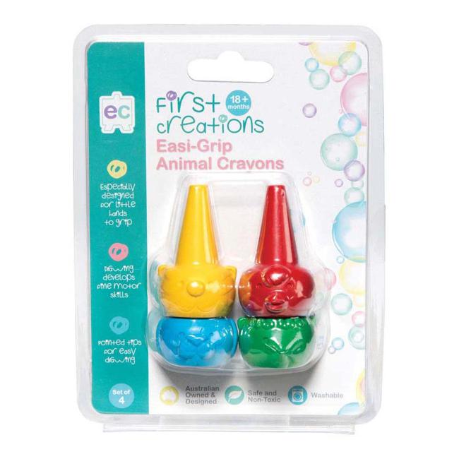 EC First Creations Easy Grip Animal Crayons Set 4