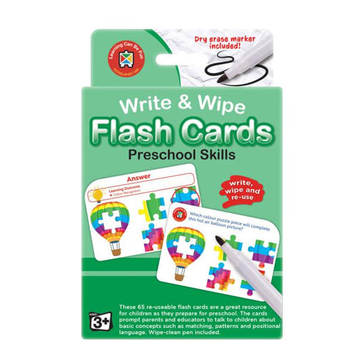 LCBF Write & Wipe Flashcards Preschool Skills W/Marker-Marston Moor