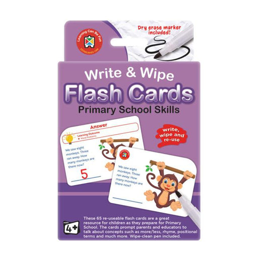 LCBF Write & Wipe Flashcards Primary School Skills W/Marker-Marston Moor