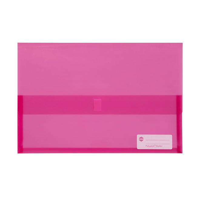 Marbig polypick foolscap document wallet pink-Marston Moor