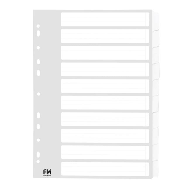 FM Indices A4 10 Tab Cardboard White