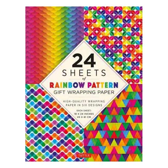 24 sheets of Rainbow Patterns Gift Wrapping Paper: High-Quality 18 x 24" (45 x 61 cm) Wrapping Paper - Tuttle Publishing